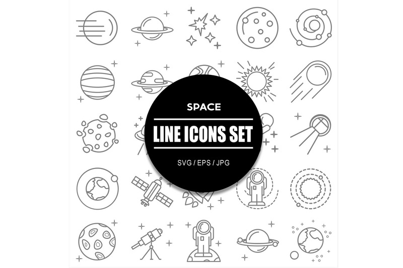 空间图标集 行星图标 - Features Image 1
