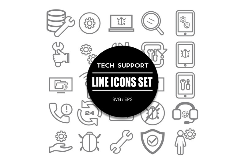 Tech Support Icon Set Icons Bundle - Features Image 1