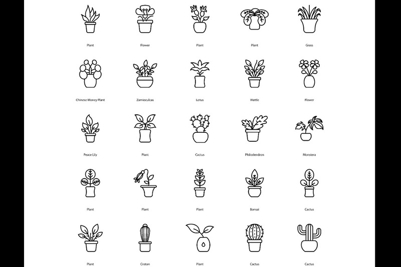 Plants Icon set Flowers Icon Bundle - Features Image 1