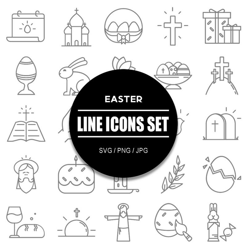 Easter Icon Set Easter Icons Pack - Features Image 1