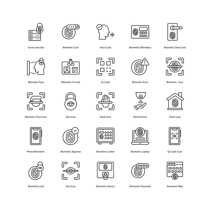 Biometric Icon Set Biometrical Icons - Features Image 1