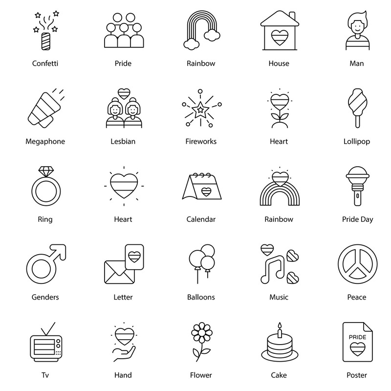 Набор иконок ЛГБТ - Features Image 1
