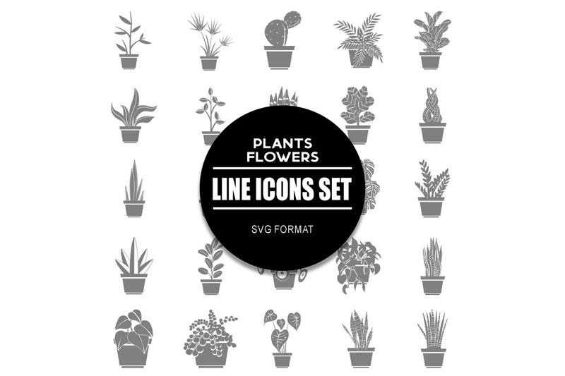 Bitkiler ve Çiçekler Icon Set Icons Bundle - Features Image 1