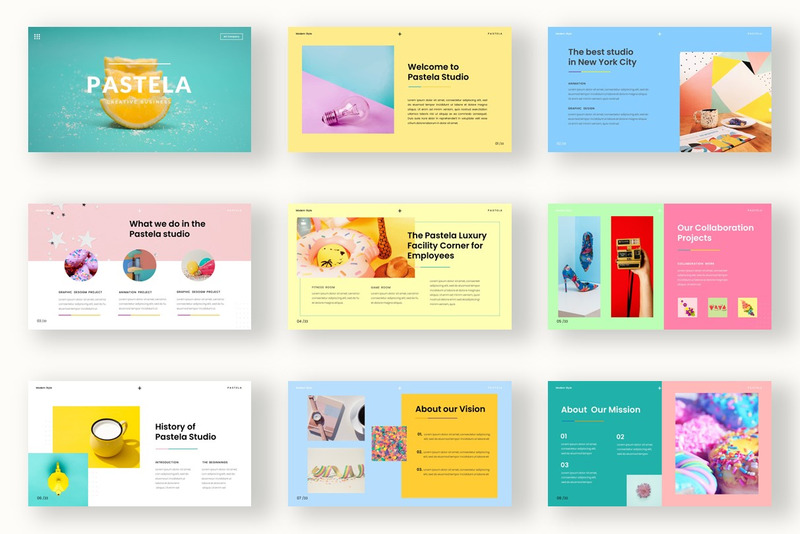 Pastela - Googleslide minimalista moderno e creativo - Caratteristiche Immagine 1