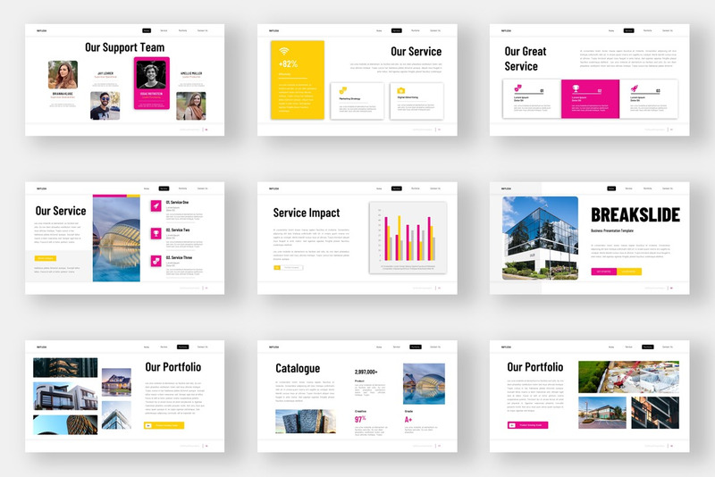 Rafflesia - Розовый Желтый Шаблон PowerPoint Business Creative - Features Image 2