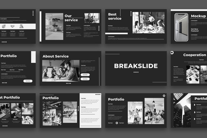 Lomon — czarno-biała prezentacja biznesowa Googleslide - Obraz funkcji 2