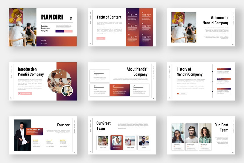 Mandiri - Modello aziendale di Googleslide marrone scuro - Caratteristiche Immagine 1