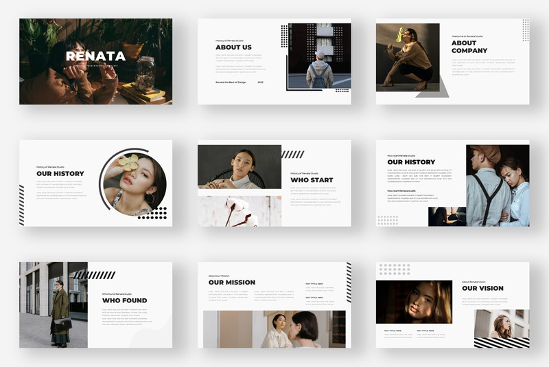 Renata – Minimale kreative Präsentationsvorlage für Google Slides - Eigenschaften Bild 1