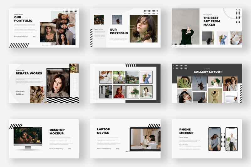 Renata - Минимальный творческий шаблон презентации PowerPoint - Features Image 3