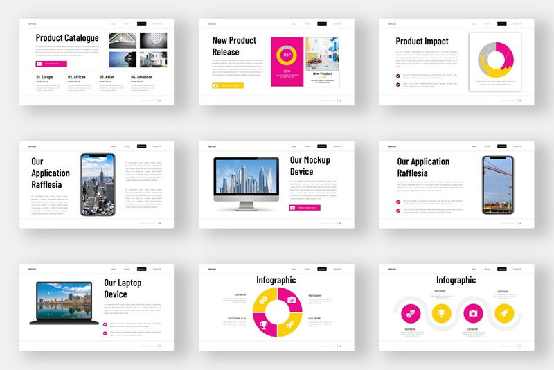 Rafflesia - Розовый Желтый Шаблон PowerPoint Business Creative - Features Image 3