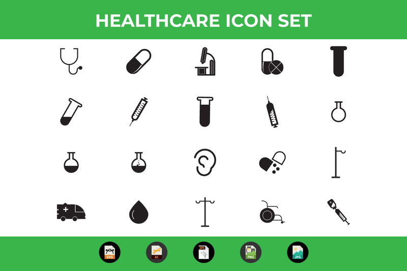 Healthcare and Medical Glyph Free Icon Set - Features Image 1