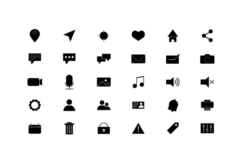 30 Glyph Essential Free Icon Pack Vector and SVG - Features Image 2