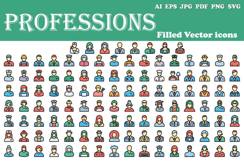 Professional Icons Pack with different style Line, Bold line and Filled icons | AI | EPS | SVG - Features Image 3