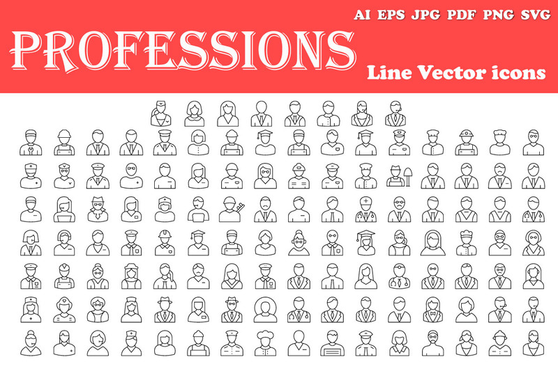 Professional Icons Pack with different style Line, Bold line and Filled icons | AI | EPS | SVG - Features Image 1