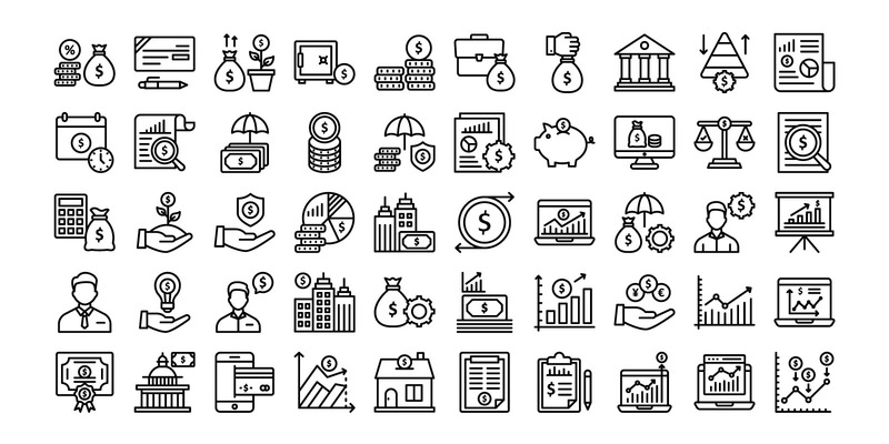 储蓄与投资图标 |人工智能 |每股收益 | SVG - Features Image 2