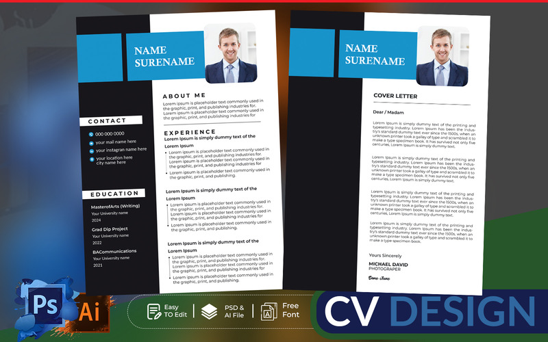 Özgeçmiş ve Mektubun Tasarımı Şablonu - Features Image 1