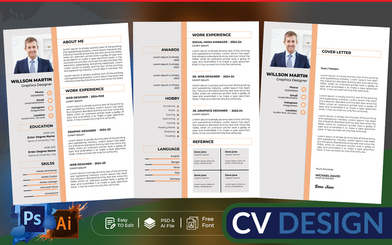 Diseño de plantilla de CV/currículum - Características Imagen 1