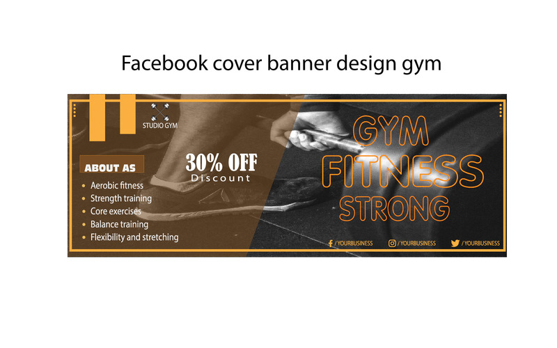 X Facebook cover gym banner design template - Features Image 2