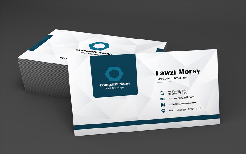 Синій шаблон оформлення візитної картки та готовий до друку - Features Image 2