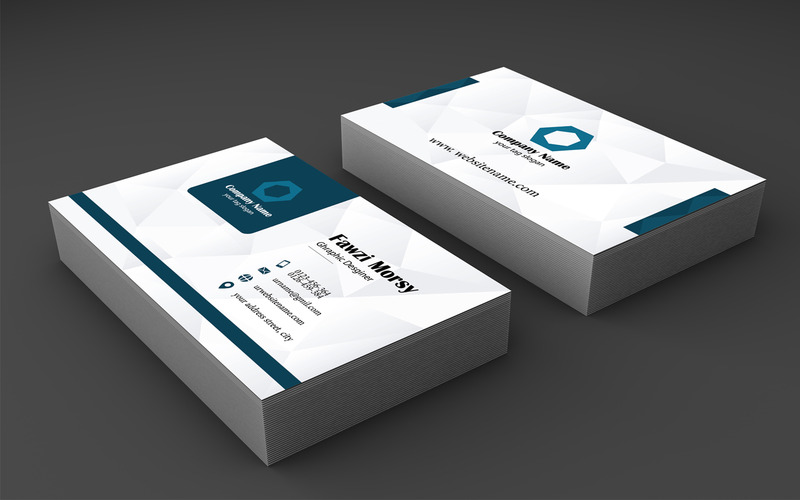 Синій шаблон оформлення візитної картки та готовий до друку - Features Image 1