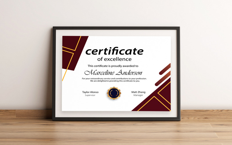 Un certificato di apprezzamento moderno e originale - Caratteristiche Immagine 1