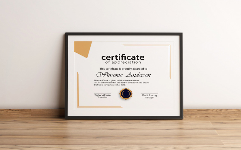 Modern and simple certificate of appreciation template - Features Image 1