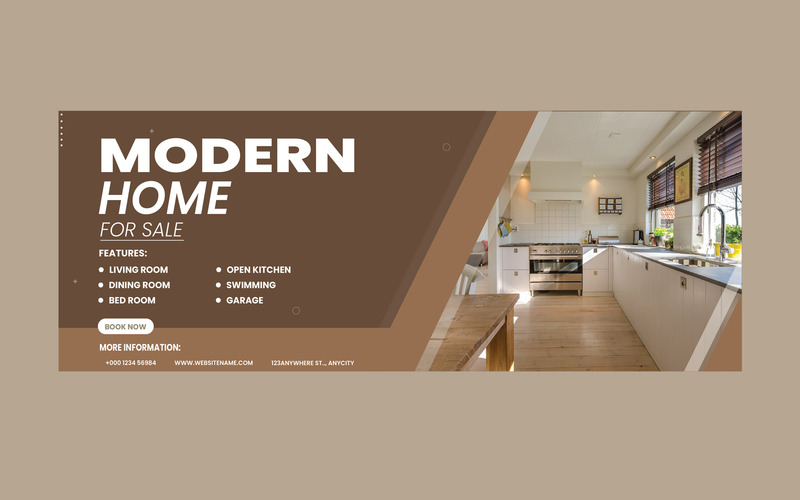 Facebook Cover Banner Design Template for Dream Home - Features Image 1