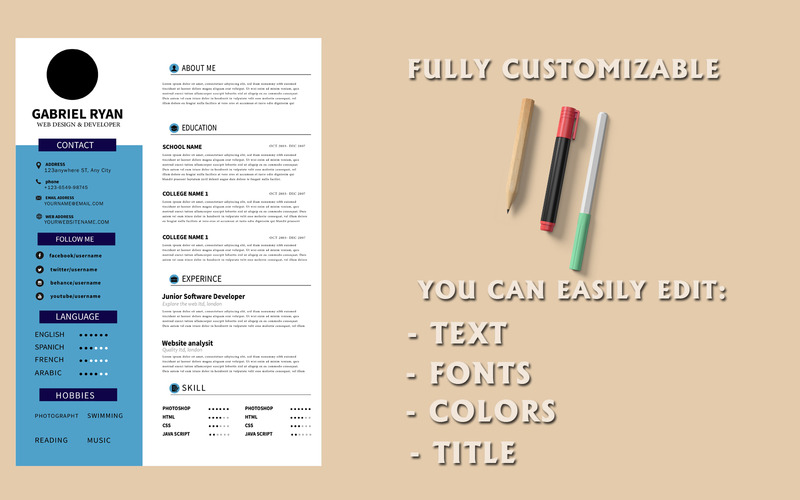 Professional Editable CV Resume Template - Features Image 5