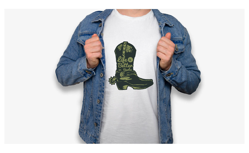 36) Ride Devil, Dream, Lady, Shoes, Warrior, Gun, Wanted, Wild, Animals, Life Style T shirt Design - Features Image 31