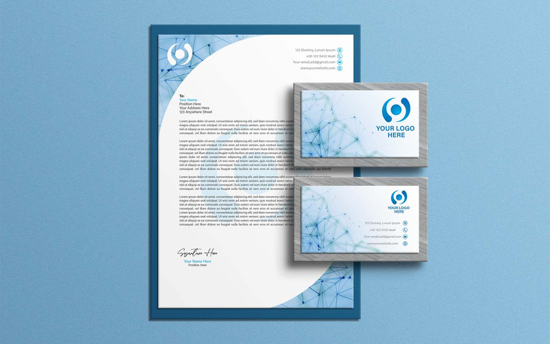 Professional Technology Company Letterhead And Business Card Design - Corporate Identity - Features Image 1