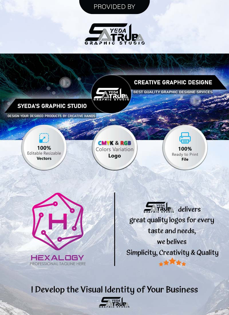 Novo Design de Logotipo com Tecnologia Hexagonal Criativa - Identidade da Marca - Features Image 1