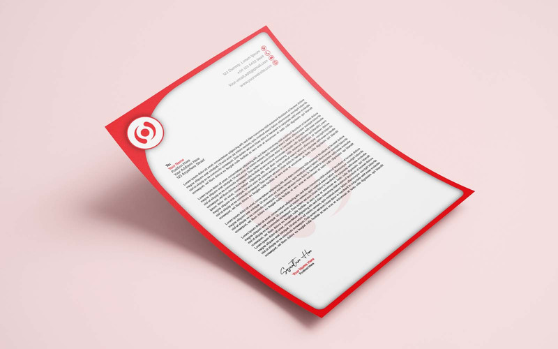Papier à en-tête rouge professionnel et moderne - Identité d'entreprise - Caractéristiques de l’image 1