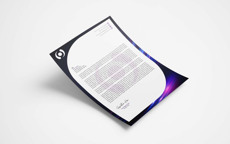 Papier à en-tête professionnel Neon Wave - Identité d'entreprise - Caractéristiques de l’image 1