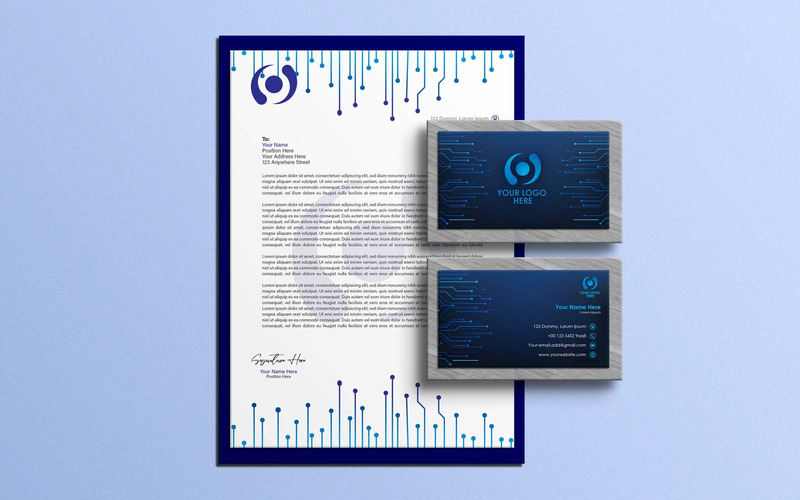 Professional Technology Letterhead And Business Card Design - Corporate Identity - Features Image 1