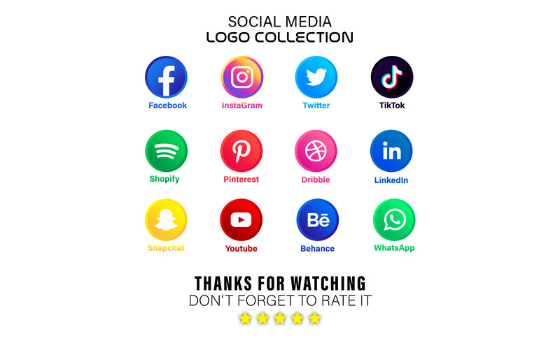 Social Media icons, Pack Websites Icons, clean template - Features Image 1