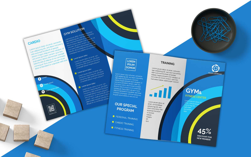 GYM And Fitness Center Business Tri-Fold Brochure Design - Corporate Identity - Features Image 1