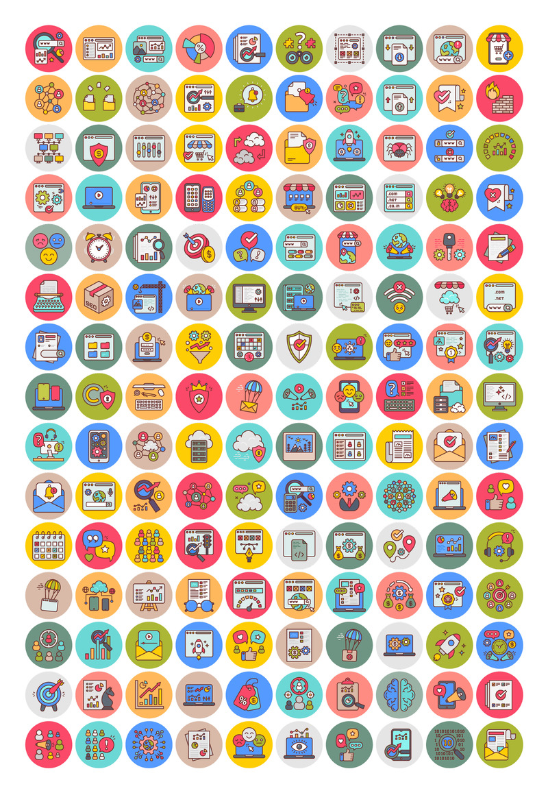 SEO and Marketing Circle Icons - Features Image 1