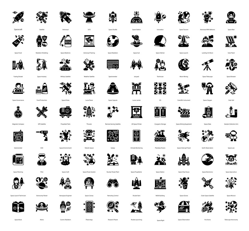 Космические технологии 90 глифов премиум-класса - Features Image 1