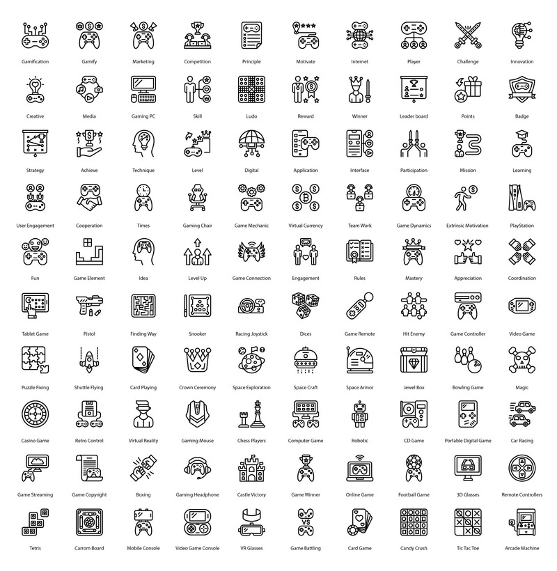 Gamification unika konturikoner - Features Image 1