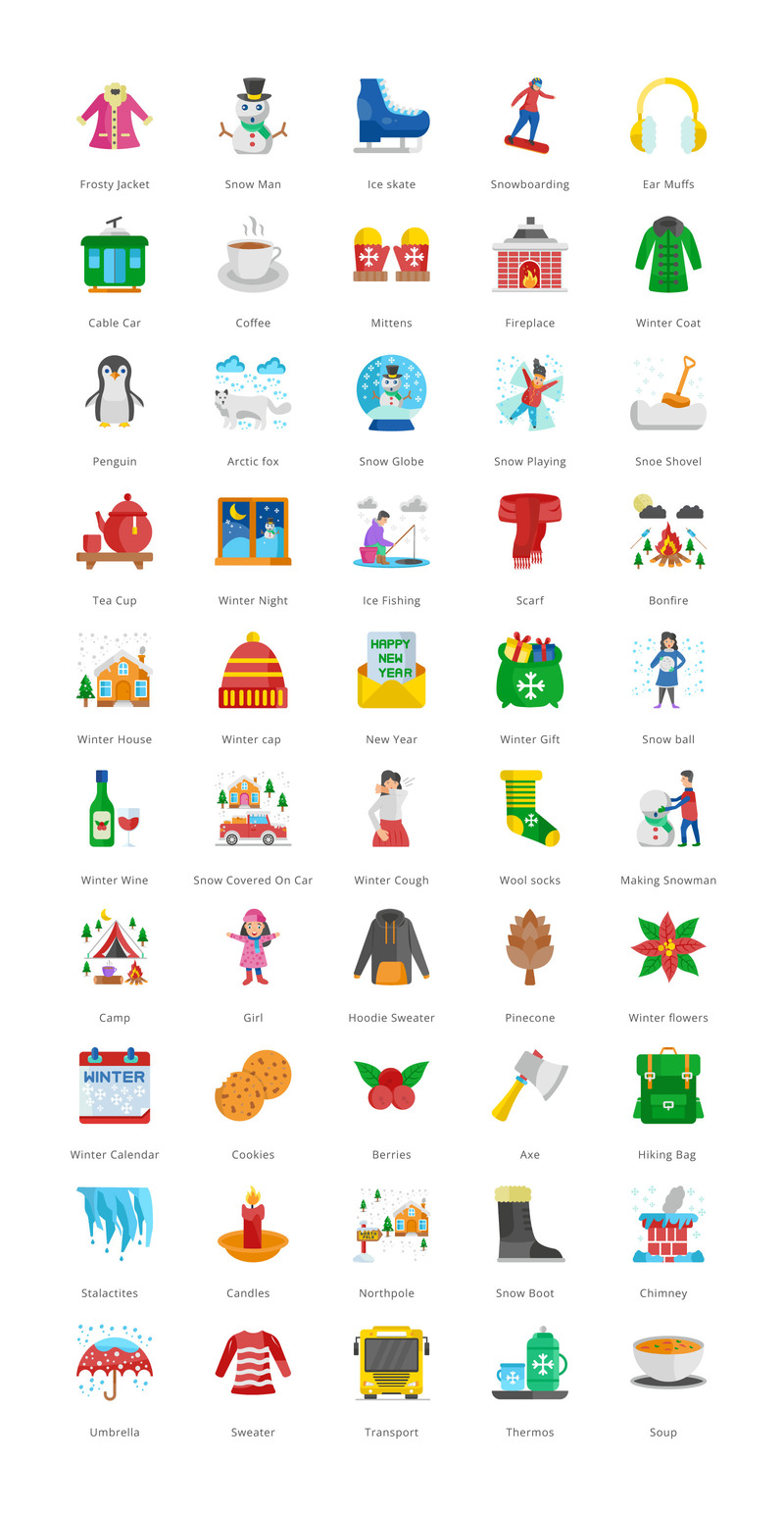 Зимние анимированные плоские иконки - Features Image 1