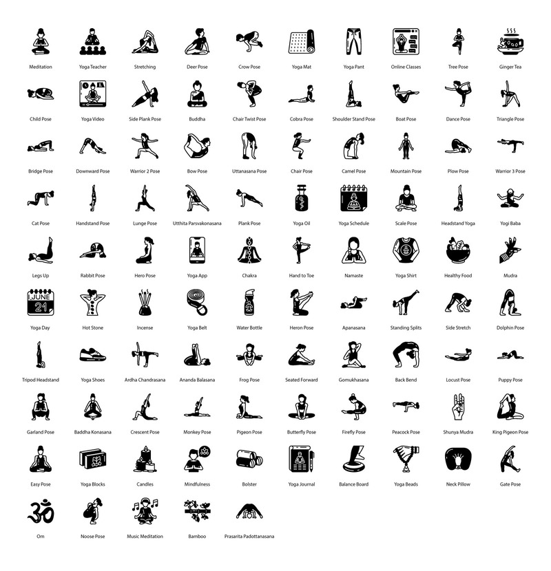 Международный день йоги 95 глифов премиум-класса - Features Image 1