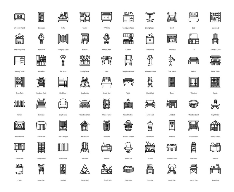 家具独特的轮廓图标 - Features Image 2