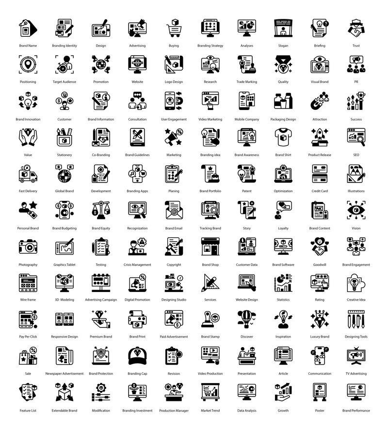 Branding Unique Glyph Icons - Features Image 1