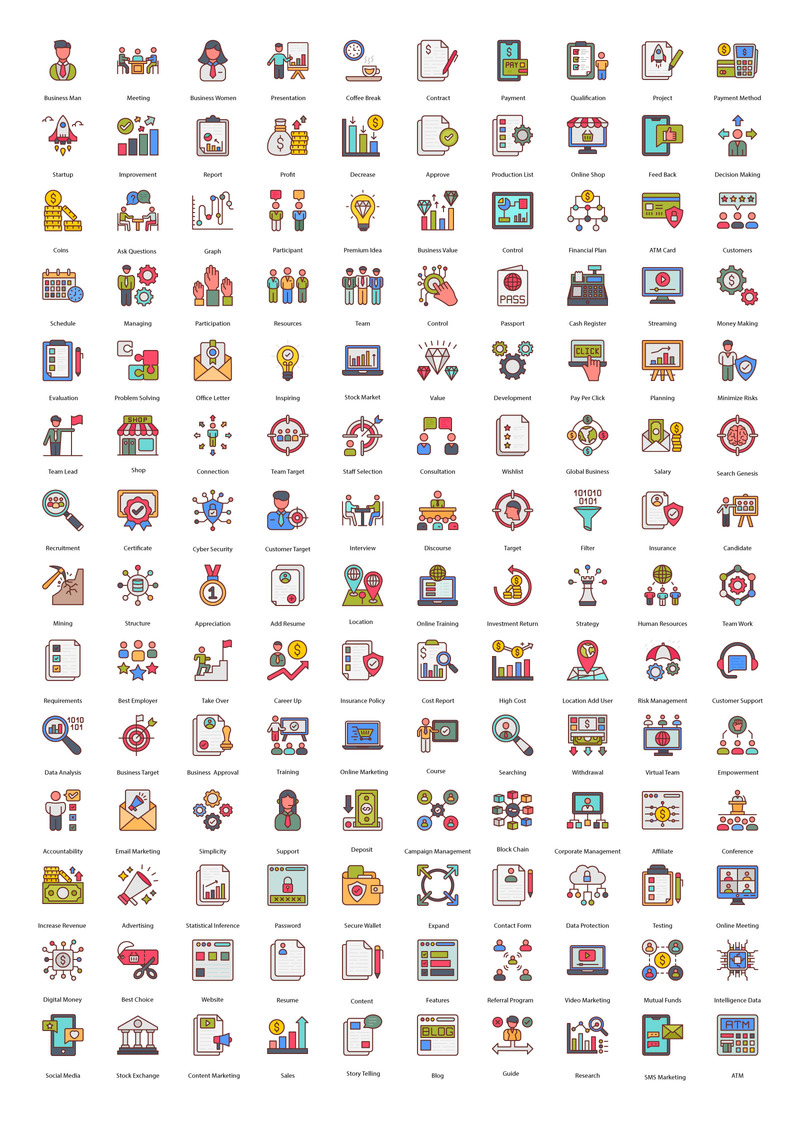 商业 140 高级填充图标 - Features Image 1