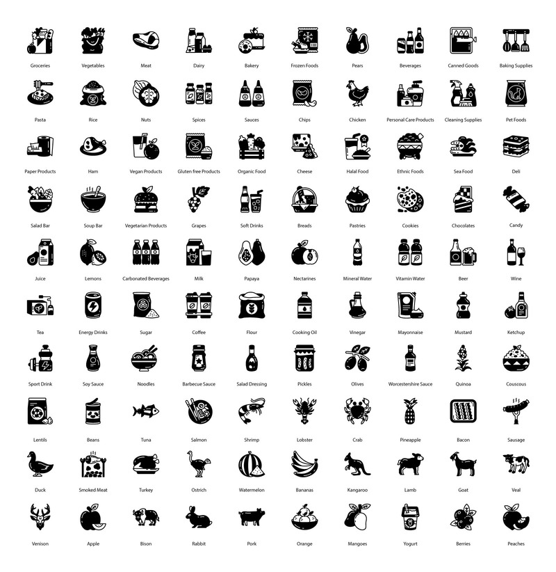 超市独特的字形图标 - Features Image 1