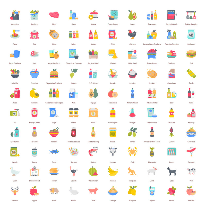 Supermarket Unique Flat Icons - Features Image 1