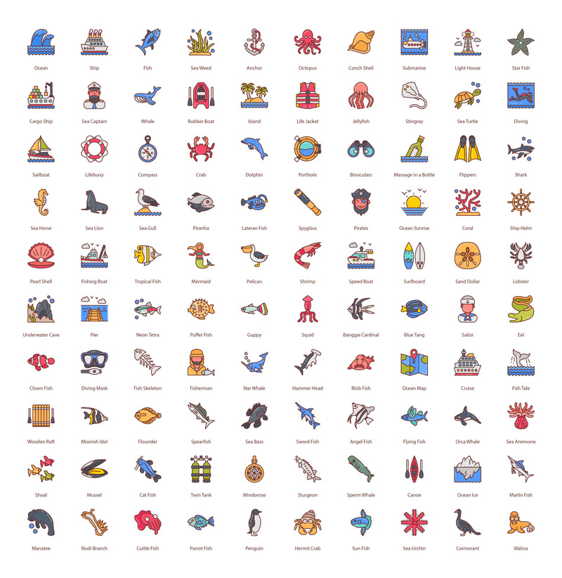 Ocean 100 Premium fyllda ikoner - Features Image 1