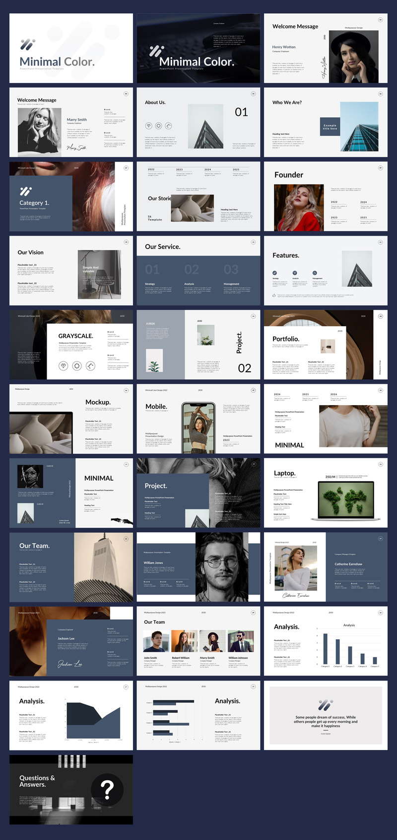 Minimal Color PowerPoint Presentation template - Features Image 1