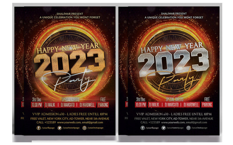 Happy New Year Flyer 2023 Eve Design - Caractéristiques de l’image 5