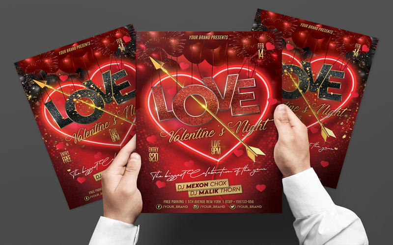Modèle de conception de flyer de la Saint-Valentin heureuse - Caractéristiques de l’image 5